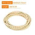 thumbnail image 2 of Uxcell Twisted Cloth Covered Wire 3 Core 18AWG 5m/16.4ft,Electrical Cable,Beige, 2 of 5