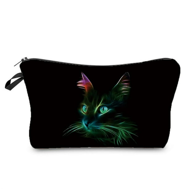Bolsas y estuche de cosméticos Cool Cat para mujer y niña, bolso de mano para maquillaje, neceser portátil, organizador de galletas, bolsa de almacenamiento para mujer qiuyongming unisex