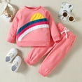 thumbnail image 2 of Youmylove Two Piece Girls Outfits Toddler Boys Girls Long Sleeve Rainbow Pullover T Shirt Sweatshirt Tops Pants Outfits, 2 of 6