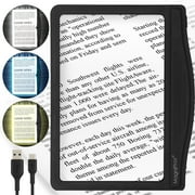 MAGNIPROS 5X Rechargeable Page Magnifying Glass with 3 Color Light Modes 24 SMD LED Lights to Reduce Eye Strain with Evenly Lit Viewing Area Ideal for Reading Small Prints, Low Vision & Seniors