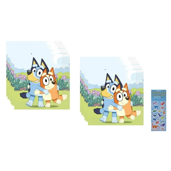 Unique Bluey Dog Birthday Party Supplies Bundle, 32 Count