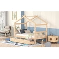 thumbnail image 3 of Miekor Furniture Twin Size Wooden House Bed with Drawers, Natural 99AAN, 3 of 9