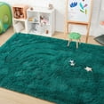 thumbnail image 4 of Softlife Super Soft Rug For Living Room Fluffy Rugs For Dorm Room Cute Plush carpet For Bedroom,6' x 9',Dark Green, 4 of 7