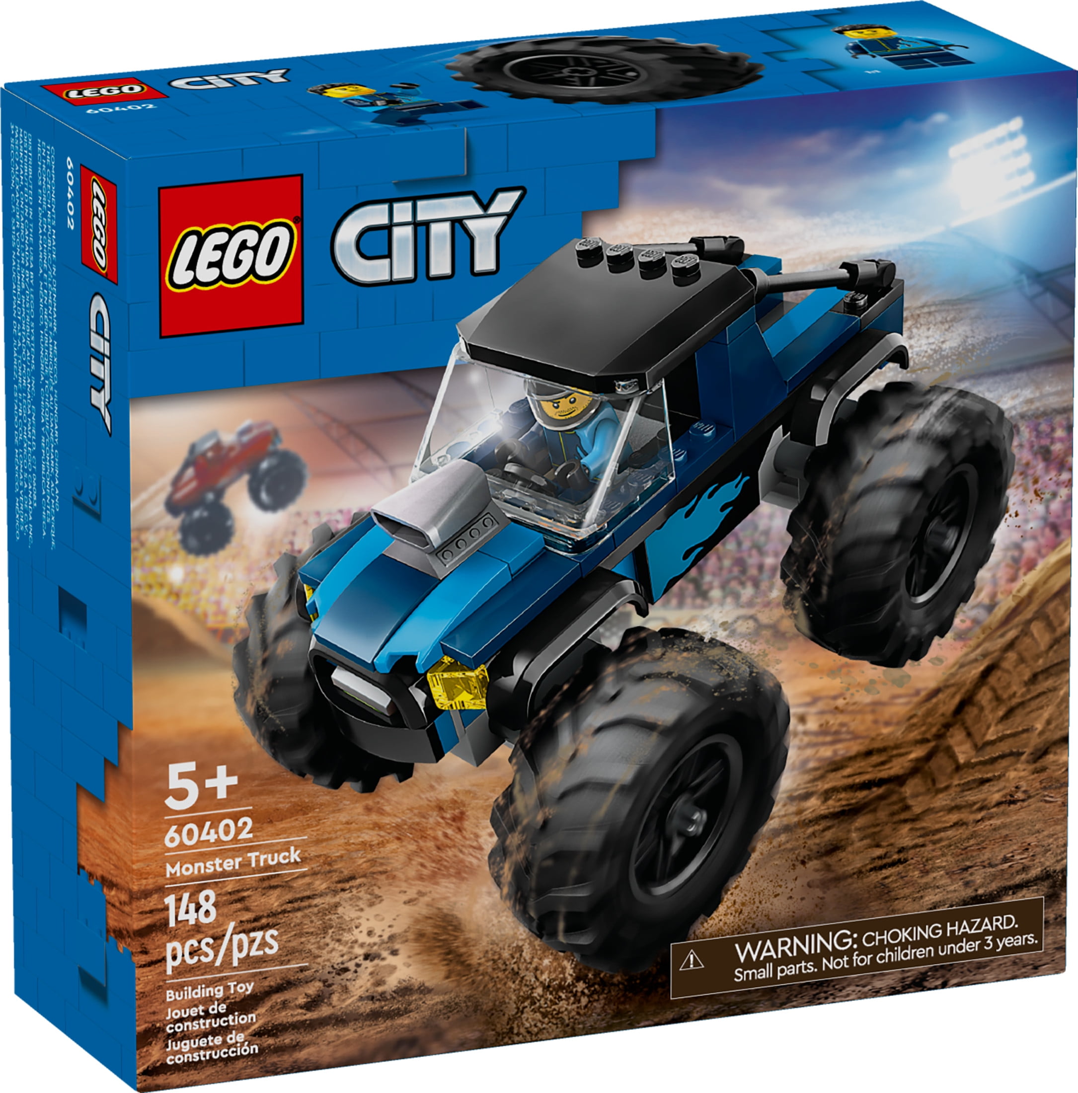 LEGO City Blue Monster Truck Off-Road Toy Playset with a