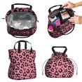 thumbnail image 2 of Pink and Black Of Leopard Print Drawstring Lunch Bag Women - Drawstring Lunch Bag Insulated for Work Office - Stain-Resistant Large Lunchbags for Women with Multi-Pockets, 2 of 6