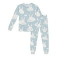 thumbnail image 1 of Pjs pour Filles Ensemble de Pyjama à Manches Longues Imprimé Lapin et Œuf de Pâques Haut et Pantalon Vêtements de Détente Pyjama Enfant Fille Rouge 2 Ans-3 Ans, 1 of 3