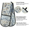 thumbnail image 2 of Yayeee Double Oven Mitt Kitchen Heat Resistant Baking 35" x7" Quilted Glove, Light Blue Mountain, 2 of 6