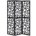 thumbnail image 3 of Bowery Hill 3 Panel Contemporary Wood Intricate Mosaic Room Divider in Black, 3 of 4