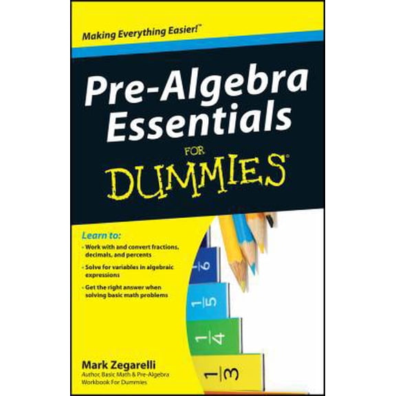 Pre-Owned Pre-Algebra Essentials for Dummies (Paperback) 0470618388 9780470618387