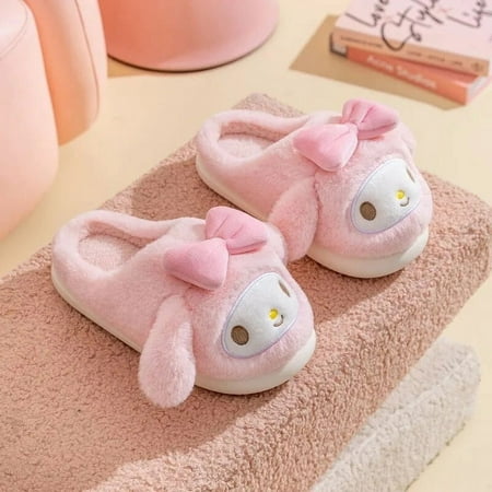 

Kawaii Sanrioed Kuromi My Melody Children s Cotton Slippers Cute Cartoon Cinnamoroll Winter Girls Warm Slippers Girls Present