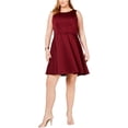 thumbnail image 1 of Vestido acampanado de fiesta City Studio para mujer, rojo, 22W, 1 of 2
