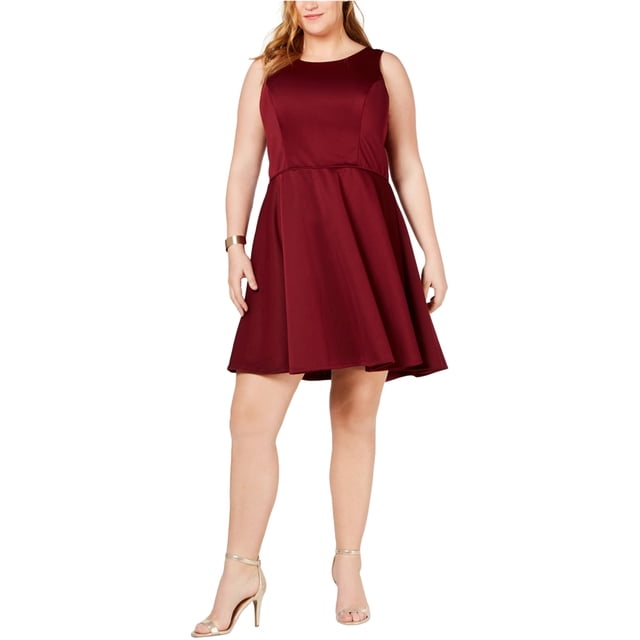 Vestido acampanado de fiesta City Studio para mujer, rojo, 22W