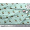 thumbnail image 2 of Soimoi Green Silk Fabric Bear & Text Fabric Prints By Yard 42 Inch Wide, 2 of 3