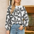 thumbnail image 4 of Women's Floral Print Sweatshirt 2025 Fall Long Sleeve Loose Crewneck Pullovers Stylish Workout Casual Tee Tops, 4 of 8