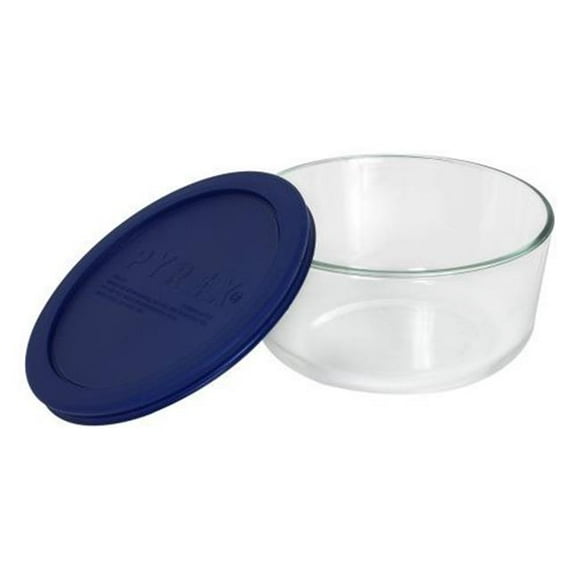 Pyrex 2.5qt Glass Mixing Bowl with Blue Cover