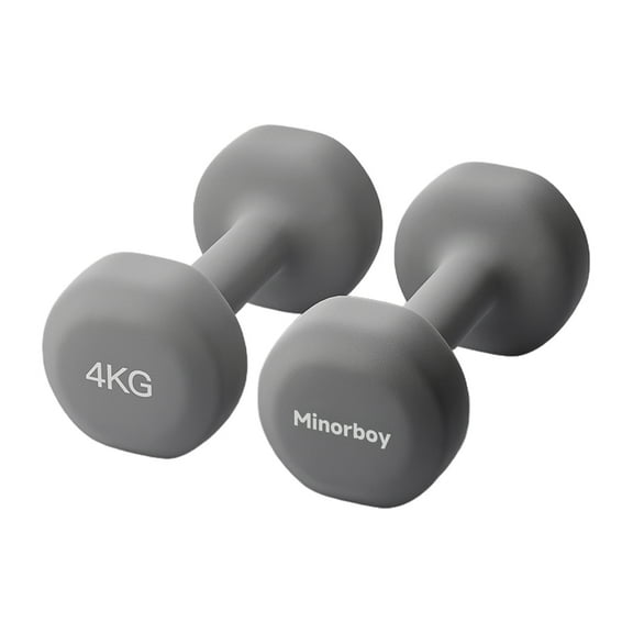 Minorboy Dumbbells, Neoprene Coated Dumbbell Hand Weight Sets of 2 - Multiple Weight Options, Anti-roll, Anti-Slip, Hexagon Shape