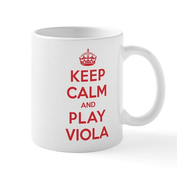 CafePress - Keep Calm Play Viola Mug - 11 oz Ceramic Mug - Novelty Coffee Tea Cup