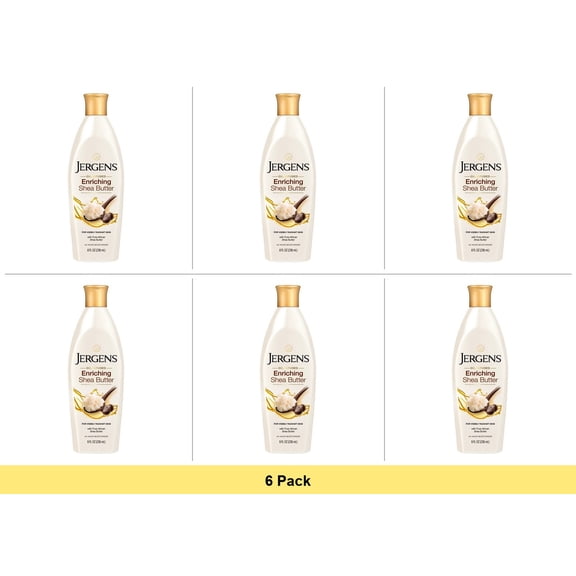 Jergens Shea Butter Skin Enriching Moisturizer, 8 Oz - 6 Pack Bundle