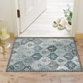 thumbnail image 4 of Moynesa 2'x3' Moroccan Trellis Area Rug,Blue Entry Rug Non-Slip Washable Indoor Door Mat, Small Oriental Accent Throw Rug for Bedroom Kitchen Entryway Bathroom, 4 of 7