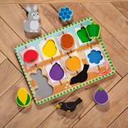 Melissa & Doug Colorful Garden Wooden Chunky Learning Puzzle - 9 Pieces - FSC Certified