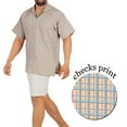 thumbnail image 2 of HAPPY BAY Men's Casual Button Down Short Sleeve Dress Work Shirt Oxford Solid Shirts for Men XL Multi, Checks Summer Vacation Holiday, 2 of 6