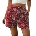 thumbnail image 2 of Rezuofi 1 Pcs Women's Floral Jacquard Shorts High Waisted Boho Summer Shorts with Pocket, 2 of 7