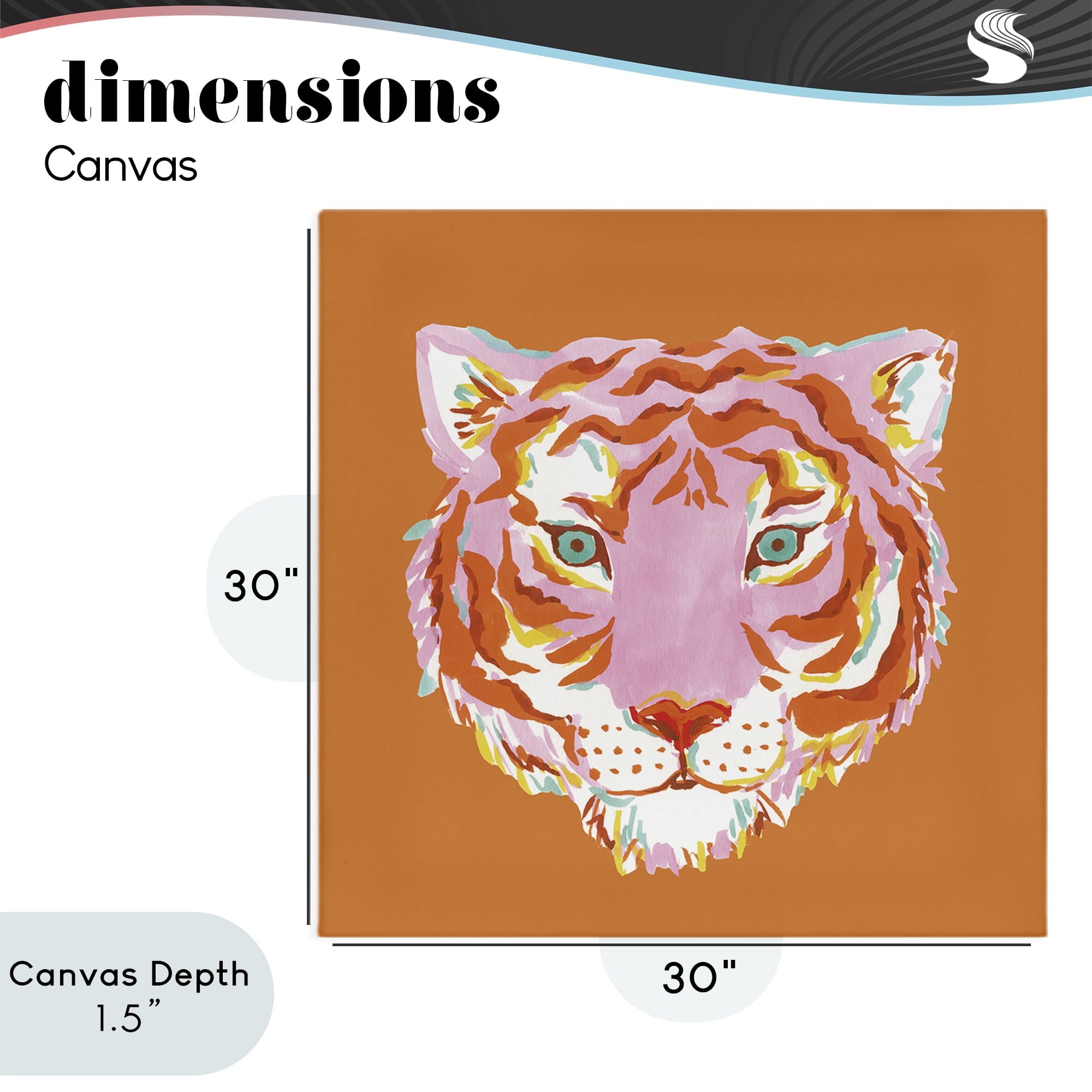 Stupell Industries Fun Bold Orange Tiger Canvas Wall Art, design by Karolina Sato