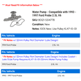 thumbnail image 2 of Water Pump - Compatible with 1993 - 1997 Ford Probe 2.5L V6 1994 1995 1996, 2 of 2