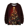 thumbnail image 2 of LOVZFMLL Cardigan pour Femmes Col Rond Imprimé de Noël Manches Longues Tricot, 2 of 7