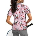 thumbnail image 2 of COEQINE Women Short Sleeve Golf Shirts Lightweight Workout Soft Golf Tops Strawberry Butterfly and Panda Print Quick Dry Fit Polo Shirts Pullover Athletic Tops, XL, 2 of 7