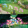 thumbnail image 2 of Solar Garden Lights Outdoor, 6 Packs Solar Lily Flower Lights Waterproof, Color Changing LED Solar Lights Outdoor Decorative, Bigger Solar Panel for Outside Patio Garden Pathway Yard Decoration, 2 of 9