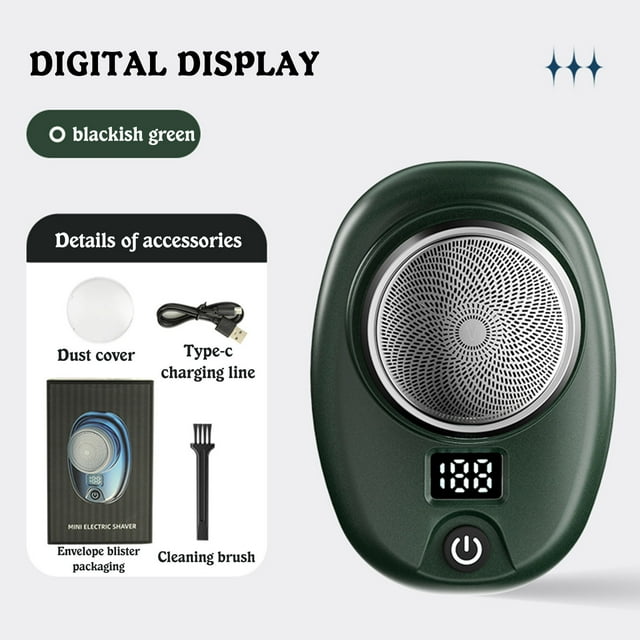 EGNMCR Mini Shaver Type-C Quick Charging Portable Travel Shaver LCD Digital Display Electric Shaver a razor
