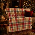 thumbnail image 3 of Classic Autumn Tartan Plaid, Festive autumn celebration Scene, Warm Flannel Blanket for Ranch House and Living Room with Detailed Artwork, Art Lovers autumn celebration Gift, Festive Home Decor, 3 of 9