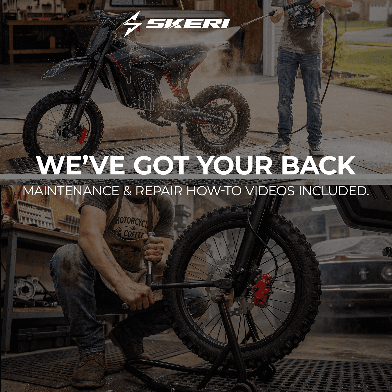 Skeri Electric Dirt Bike for Teens Adults, 14"/12" Fat Tire 2000W (Peak 3200W) 48V 21AH Battery 37MPH Hydraulic off-Road Age 13+ Orange
