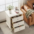 thumbnail image 4 of Tribesigns 3-Drawer Nightstand, White Bed Side Table for Bedroom, Tall Nightstands with Drawer, Large Side End Table with Storage for Living Room, 4 of 7
