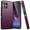 Purple, variant on TJS for T-Mobile Revvl 7 Pro 5G Phone Case, with Tempered Glass Screen Protector, Dual Layer Hybrid Magnetic Support Shockproof Heavy Duty Cover (Black)