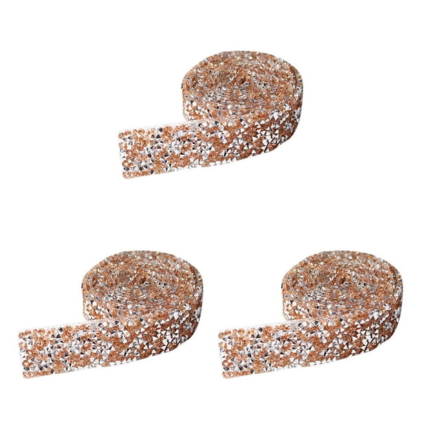 Yuarrent Pegatinas ostentosas, cinturón DIY, arreglo de ropa, cuentas decorativas, diseño autoadhesivo, tira de taladro con lustre, champán, Type1 NO1