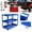 Blue, variant on 3 Tier Heavy Duty Metal Tool Cart with Wheels, Durable Tool Storage, Load Capacity Rolling Utility cart for Garage Storage, Office Spaces, & Kitchen Use (Black)