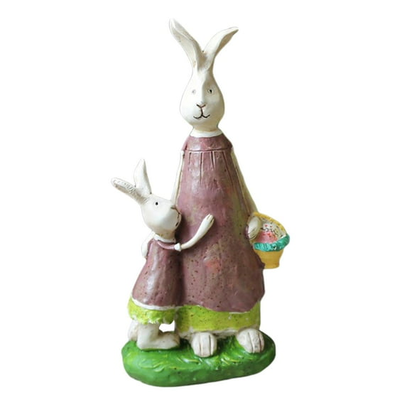 Figura decorativa de conejo de pie, escultura de animal para escritorio o jardín A