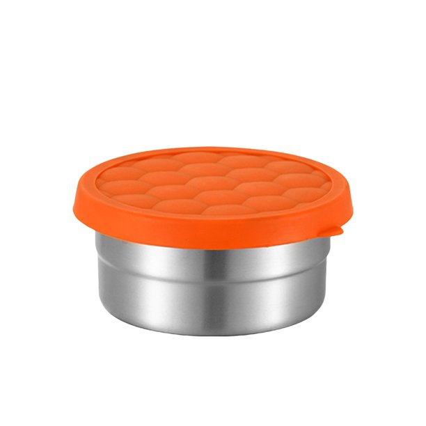 Yhmxh Recipientes de acero inoxidable para refrigerios, recipientes para almacenar alimentos con tapa, caja bento hermética para refrigerios, caja bento portátil pequeña reutilizable para ensaladas.