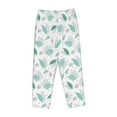 thumbnail image 6 of Uemuo Leaf Print Green Pattern Women's Wide Leg Palazzo Lounge Pants with Pockets Light Weight Loose Comfy Casual Pajama Pants-XX-Large, 6 of 9