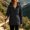 Black, variant on Women's Adjustable Drawstring Hood Jacket, Snap Button Full Zip Mid Length Windproof Hiking Coat with Multi Zipper Flap Pockets for 2026 Spring Fall Outdoor Travel Daily Layering