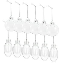 LEORX Clear Plastic Christmas Ball Ornaments for Decor 12pcs Set Versatile Party Supplies Lightweight