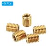 thumbnail image 3 of Unique Bargains Écrou de Réparation Fileté en Laiton, 5 Pcs M10x1.5 à M6x1 Manchon Fileté Réducteur de Vis 12mm, 3 of 7