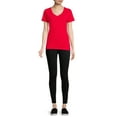 thumbnail image 4 of Time and Tru Women's Short Sleeve V-Neck Tee, 2-Pack, 4 of 5