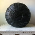 thumbnail image 3 of Black Moroccan Leather Round Pouf, 3 of 4