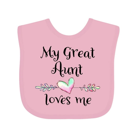 Inktastic My Great Aunt Loves Me Heart Boys or Girls Baby Bib