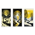 thumbnail image 2 of Designart "Winter Trees and Snowy Mountain River I" Landscape Forest Framed Wall Art Set Of 3 - Yellow Forest Frame Gallery Set For Office Decor, 2 of 6