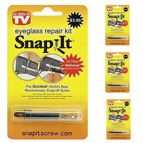 Set of 3 Snap It Eyeglass Repair Kits As Seen On TV One for Home, Work & Travel! by Glasses