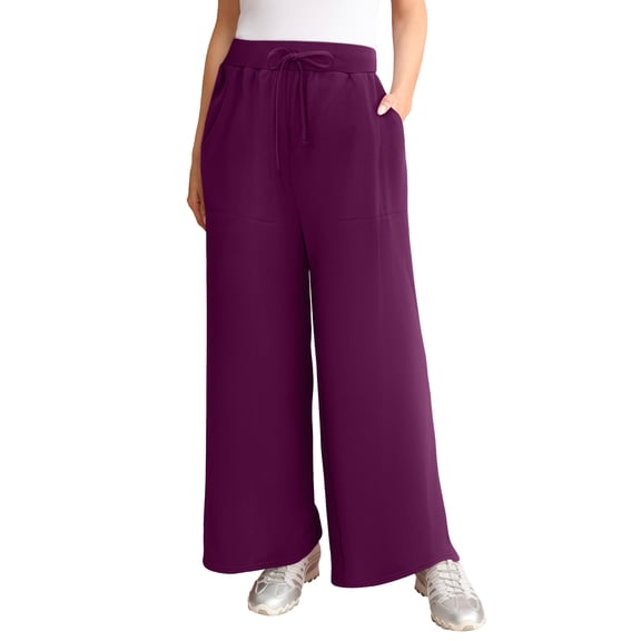 Roaman's Women's Plus Size Comfort  Fleece Flared Sweatpants